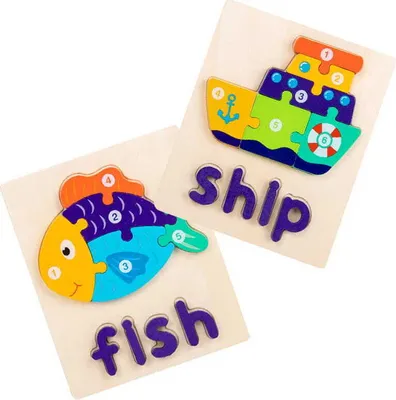 Produktbild von Holzpuzzle - Fisch und Schiff