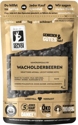 Produktbild von Wacholderbeeren, ganz, getrocknete Beeren, für Sauerkraut, Sauerbraten und Wacholder Tee, 10 x 50g