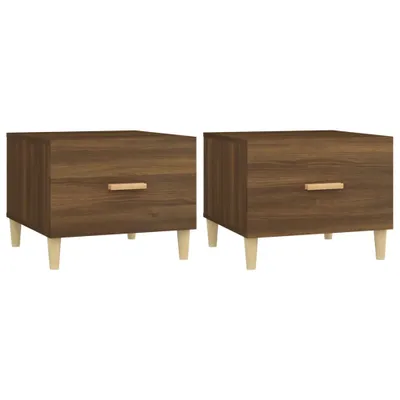 Produktbild von vidaXL Couchtische 2 Stk. Braun Eichen-Optik 50x50x40 cm Holzwerkstoff