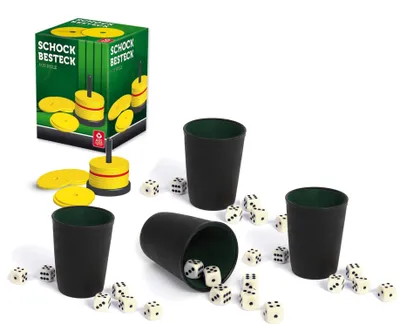 Produktbild von ASS Altenburger - Schockbesteck-Set mit 4 Würfelbechern inkl. 24 Würfeln