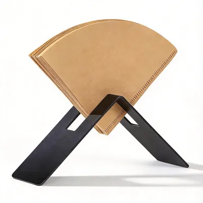 Kaffeefilterhalter aus Edelstahl, schwarz, 19x9x5 cm