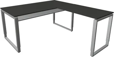 Produktbild von Schreibtisch Architekt BxTxH 160x180x75cm (mit Anbautisch) anthrazit