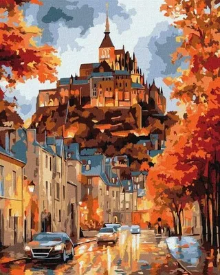 Image de Peinture par numéros - Village d'automne 40 x 50 cm - Ideyka