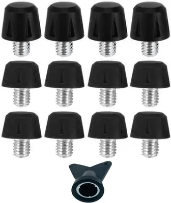 Produktbild von Fußball Spikes Ersatznägel, 12 Stück, Gummi und Metall, für Gras und Kunstrasen