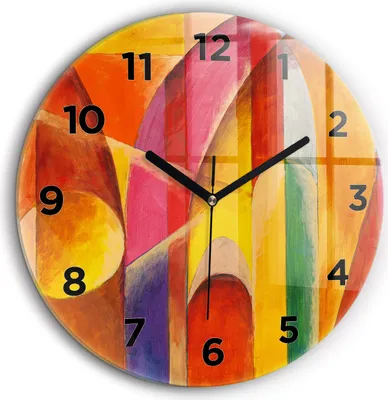 Produktbild von Wallfluent Große Wanduhr – Stilles Quarzuhrwerk - Uhr Dekoration Wohnzimmer Schlafzimmer Küche - Zifferblatt - schwarze Zeiger - 60 cm - Kunst Dekoration Abstraktion