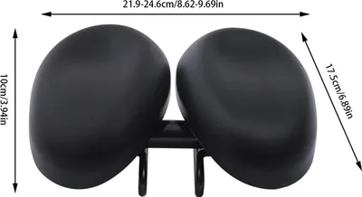 Produktbild von Fahrradsattel - Verstellbarer nasenloser Sattel für Rennrad - Breite 21,9–24,6 cm - Ergonomisch - Stoßdämpfend - Wasserdichtes Polyurethan- Schwarz