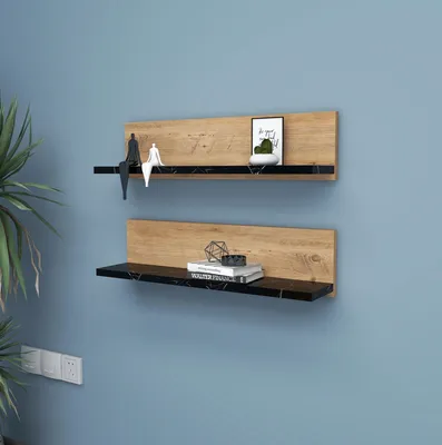 Produktbild von Skye Decor, Shelf - Black, Wandregal, Atlantische Kiefer, 100 % MELAMINBESCHICHTETE SPANPLATTEN, 60 x 13 x 15 cm