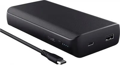 Produktbild von Trust Laro, 20000 mAh, Lithium-Ion (Li-Ion), Quick Charge 3.0, 3,7 V, 65 W, Schwarz