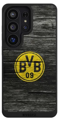 Produktbild von NIVOCASE Handyhülle für Samsung Galaxy S26 Ultra  Hülle NIVOpure Case Schwarz BVB Borussia Dortmund Holzoptik