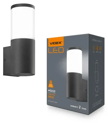 Zdjęcie produktu dla Kinkiet zewnętrzny AR090 czarno-biały 1xGU10x30W aluminium wym:16x6x8cm IP54 Videx