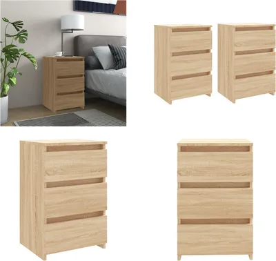 Obrázek produktu pro vidaXL Noční stolky 2 ks Sonoma dub 40x35x62,5 cm materiál na bázi dřeva - Noční stolek - Noční stolky - Noční komoda - Noční komody