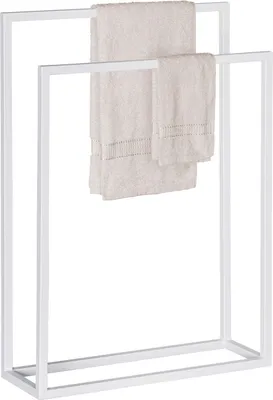 Immagine prodotto di Robusto portasciugamani Portasciugamani a 2 o 3 bracci nero bianco largo 40 cm - non richiede montaggio - appendiabiti (bianco, 2 bracci)