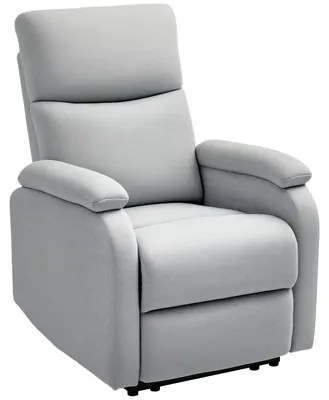 Productafbeelding van Relaxfauteuil, relaxstoel met verstelbare rugleuning en voetensteun, gestoffeerde fauteuil voor de woonkamer, grijs