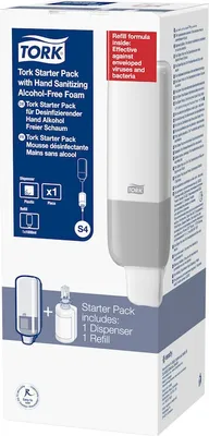 Produktbild von TORK Starter-Pack für Händedesinfektionsmittel mit einem Spender und einer Nachfüllpackung