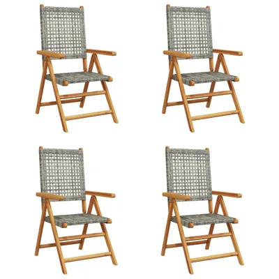 Zdjęcie produktu dla VidaXL 3214523, Taras, Obite siedzisko, Drewno akacjowe, Technorattan, Szary, 110 kg, 570 mm