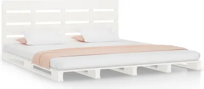 Produktbild von vidaXL Massivholzbett ohne Matratze Weiß 200x200 cm Kiefernholz