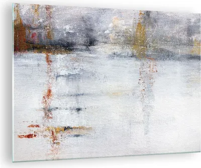 Produktbild von Bilder auf glas - Einteilig - Abstraktion weiß verschwommen - 70x50cm - Glasbilder - Wandbilder - Bilder - Wanddekoration aus Glas - Glas Bilder - Wandbild auf Glas - GAA70x50-4535