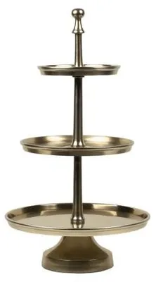 Zdjęcie produktu dla Mars & More – półka na kieliszki do szampana, złota, okrągła, 3-poziomowa, 48 cm