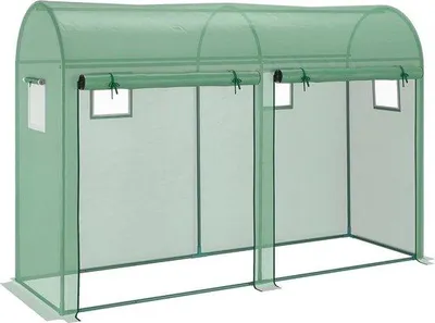 Produktbild von Famanu Gewächshaus 3 m² für Tomaten und Pflanzen - UV-Schutz, 2 Türen, 4 Fenster - Grün