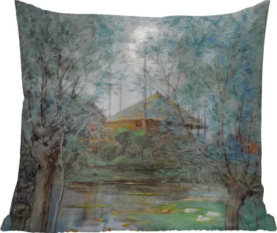 Produktbild von MuchoWow® Zierkissen Sofakissen Wohnzimmer Dekokissen 40x40 cm Heuhaufen - Piet Mondrian - Foto Kissen - Schlafzimmer Dekoration