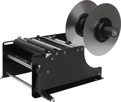 Produktbild von Etikettiermaschine, halbautomatisch, einstellbar für runde Behälter, schwarz