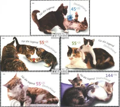 Produktbild von Briefmarken BRD (BR.Deutschland) 2004 Mi 2402-2406 (kompl.Ausg.) postfrisch Katzen