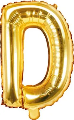 Obrázok produktu pre Fóliový balón písmeno "D", 35 cm, zlatý (1 balenie / 50 kusov)