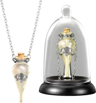 Obrázok produktu pre Wisiorek Felix Felicis z Ekspozycją - Szklana Buteleczka i Łańcuszek 52 cm