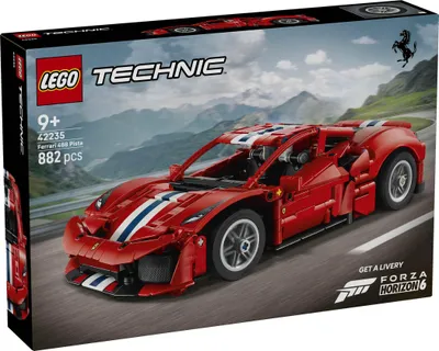 Productafbeelding van LEGO Technic Ferrari 488 PISTA auto - Bouwspel voor kinderen vanaf 9 jaar - Ferrari merchandise - Raceauto met stuur, differentieel en V8-motor met bewegende zuigers - 42235
