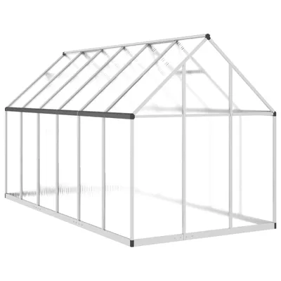 Produktbild von Gewächshaus mit Fundamentrahmen Silber 334x169x195cm Aluminimum