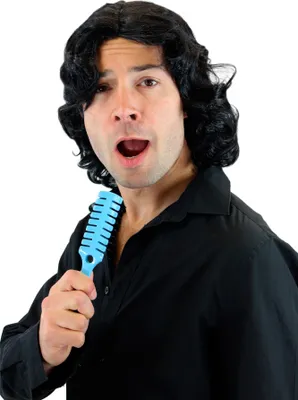 Produktbild von WIG ME UP Herrenperücke lang Schwarz Schlagersänger 3750-P103