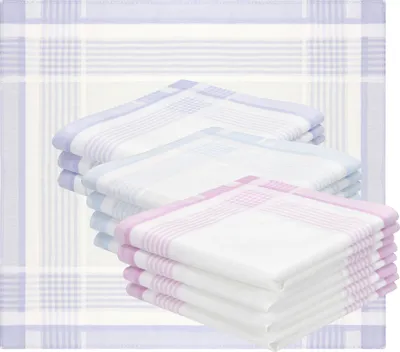 Produktbild von Betz 12er Damen Stoff Taschentücher Set Emma Größe ca. 28x28 cm 100% Baumwolle Farbe - 45472-2 Dessin 2