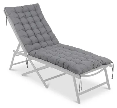 Zdjęcie produktu dla Relaxdays – nakładka na ławkę, 180 x 70 cm, wyściełana, pikowana, z wiązaniami, do użytku na zewnątrz, poduszka na ławkę ogrodową, na palety, szara