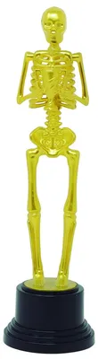 Productafbeelding van Fiestas Guirca - Skelettrofee, Halloween FG1756 (22 cm) (Goud/Zwart)