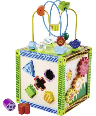 Produktbild von Eichhorn 100002235 buntes Spielcenter, Motorikwürfel mit Motorikschleife, Uhr, M