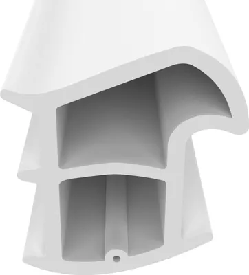 Produktbild von Stahlzargendichtung Grau / weiß | Dichtungshöhe 15,6mm Dichtungsbreite 14,3mm Türdichtung | Länge 10m | Farbe weiß