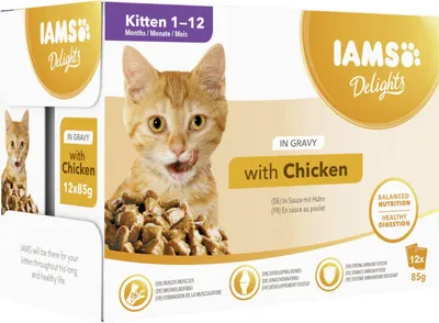 Zdjęcie produktu dla IAMS 100463, Kocięta, Każda rasa, Kurczak, 85 g