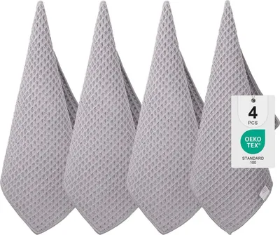 Produktbild von Moosfor Microfasertücher 4er-Set Saugfähige Fusselfrei Küchentücher 40x70cm Grau