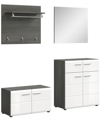 Produktbild von xonox.home Garderobenkombination Salsa Rauchsilber Nachbildung 175x192x37 cm