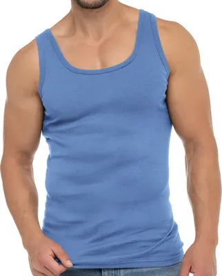 Produktbild von Celodoro Herren Business Tank Top (1 Stück) Achselhemd aus Baumwolle - Carolina Blue 3XL