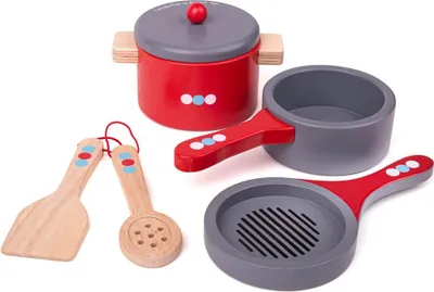 Produktbild von Bigjigs Töpfe und Pfannen aus Holz