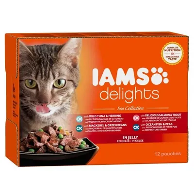 Productafbeelding van Iams Delights Natvoer voor Katten, Selectie in Gelei, 12 x 85 gram