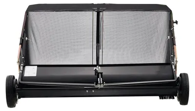 Produktbild von SucceBuy Rasenkehrmaschine, 132 cm Arbeitsbreite, Laubsammler mit einstellbarer Kehrhöhe, 736 L Fassungsvermögen, Anhänge-Kehrgerät für Rasentraktoren, ideal für Garten, Hof und Rasenpflege