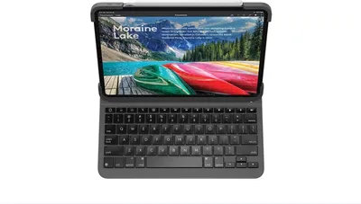 Produktbild von Logitech Slim Folio Pro iPad Hülle mit Kabelloser Bluetooth Tastatur, Für iPad Pro 11  1. Generation (A2228, A2068, A2230, A2231), 14 iOS-Sondertasten, Magnetverschluss - Spanisches QWERTY Layout