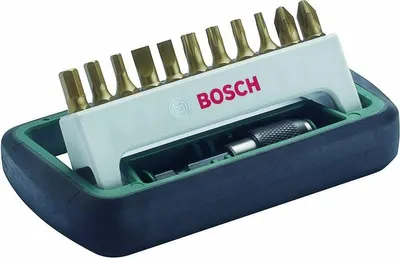 Produktbild von Bosch 12tlg. Schrauberbit-Set Titanium, gemischt (S, PH, PZ, T, HEX)