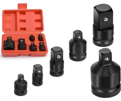 Immagine prodotto di Set di adattatori per avvitatore a percussione, 6 pezzi, acciaio cromo-vanadio, da 1/4" a 3/8" e da 3/4" a 1/2"
