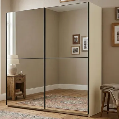 Image de Ponso - Grande Garde-robe, 217x210h cm Blanc, Porte-manteaux