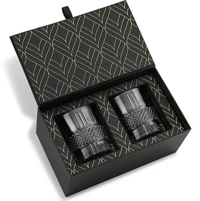 Produktbild von Kristall Whiskey Gläser 2er Set 340ml für Whisky Bourbon Old Fashioned Geschenkbox