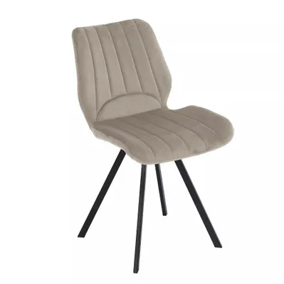 Produktbild von Esszimmerstühle  Küchenstuhl Polsterstuhl Design Stuhl mit Rückenlehne, mit Sitzfläche aus Samt, Gestell aus Metall , Menge:1 St.;Farbe:Taupe