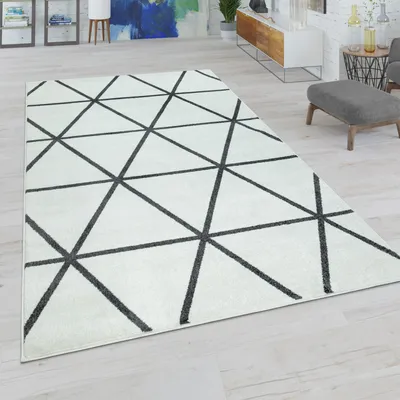 Produktbild von Wohnzimmer Teppich Moderne Pastell Farben Skandinavischer Stil Rauten Muster Grösse 70x250 cm